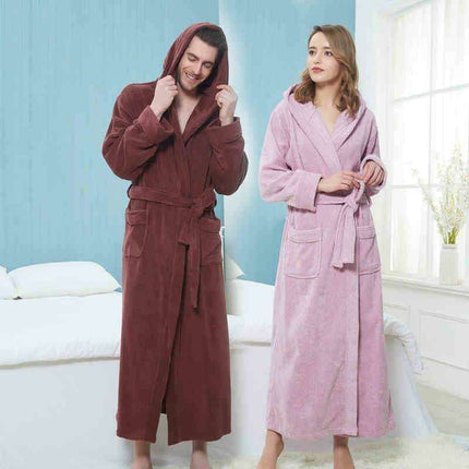 Cozy Elegance Unisex Cotton Hooded Kimono Robe for Winter