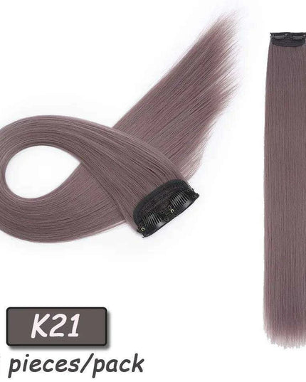 24" Colorful Ombre Clip-In Hair Extensions - Benehair Vibrant Synthetic Hairpiece