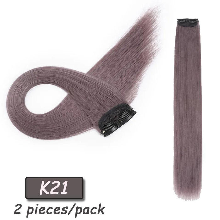 24" Colorful Ombre Clip-In Hair Extensions - Benehair Vibrant Synthetic Hairpiece