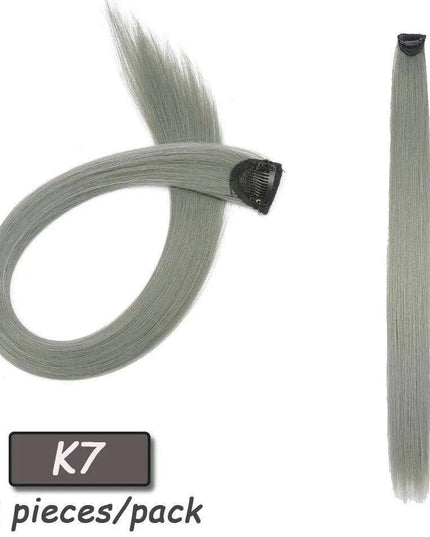 24" Colorful Ombre Clip-In Hair Extensions - Benehair Vibrant Synthetic Hairpiece