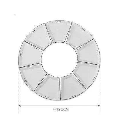 Sophisticated Crescent White Ceramic Dinner Plate Set - 8-Piece European Elegance