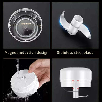 Compact Electric Garlic Chopper with Quick-Slice Technology and Adjustable Capacity