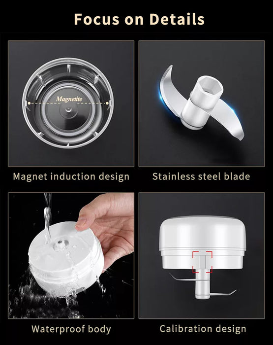 Compact Electric Garlic Chopper with Quick-Slice Technology and Adjustable Capacity