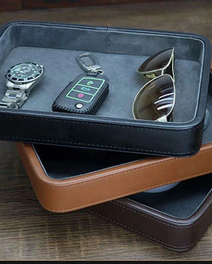 Elegant Vintage Leather Jewelry Organizer - European Style Storage Solution