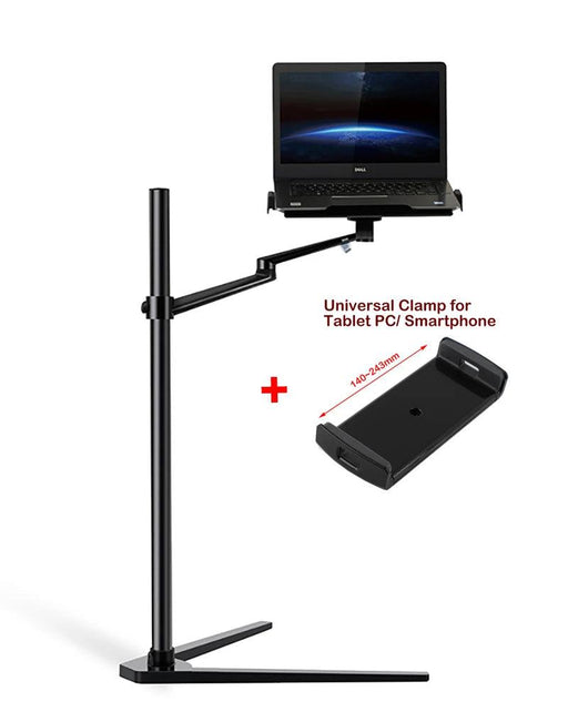 Adjustable Ergonomic Laptop and Tablet Stand with Smartphone Holder for 12-17" Devices