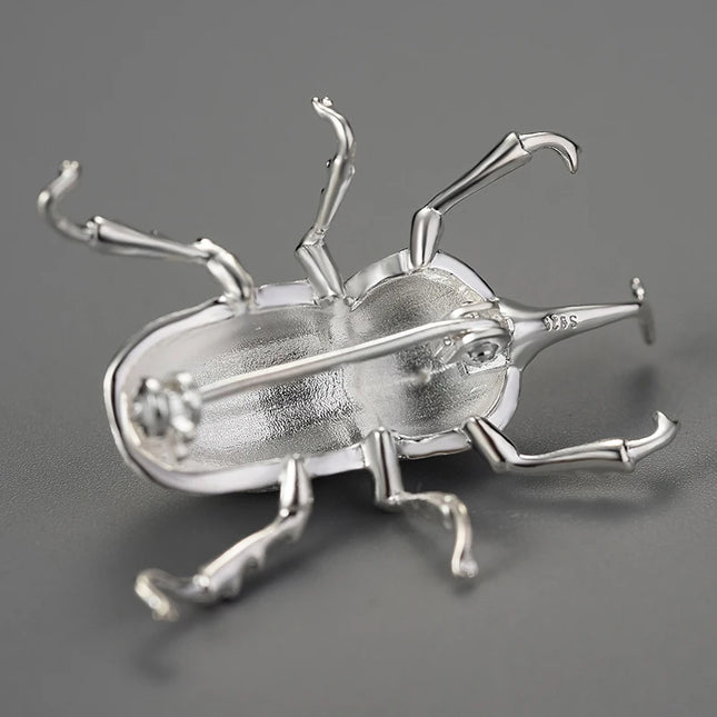 Lotus Fun Rhinoceros Beetle Brooch — 18K Gold Plated 925 Sterling Silver