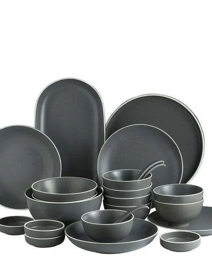 Elegant Customizable Gray Matte Ceramic Dining Collection for Memorable Gatherings