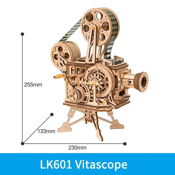 Vintage 3D Wooden Film Projector Puzzle Kit - Robotime ROKR Vitascope LK601
