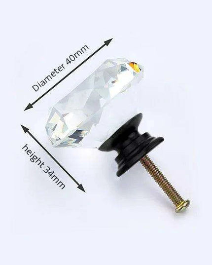 Luxurious Diamond-Shaped Glass Knobs with Elegant Gold Accents for Home Decor Upgrade