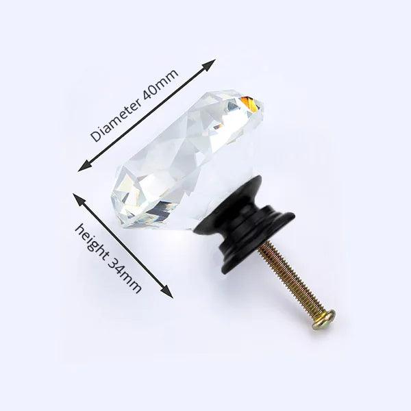 Luxurious Diamond-Shaped Glass Knobs with Elegant Gold Accents for Home Decor Upgrade