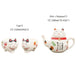 Maneki Neko Ceramic Tea Set - Charming Lucky Cat Teapot with Cups and Infuser