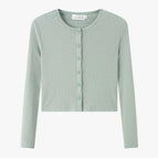 Green Rib Cardigan