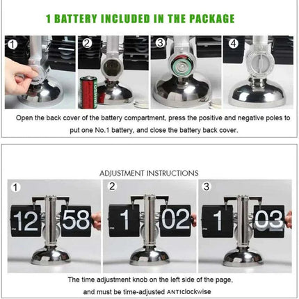 High-Tech Automatic Flipping Clock for Stylish Home Decor - Includes Battery Gift - Très Elite