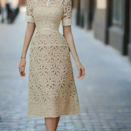 High Waist Lace Floral Evening Gown for Women - Très Elite