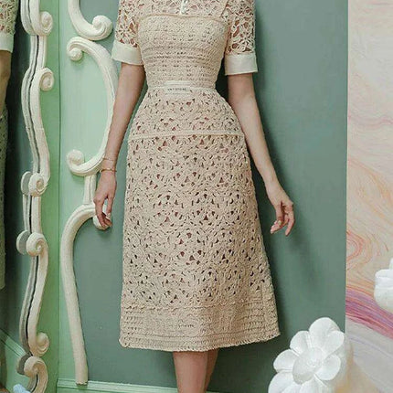 High Waist Lace Floral Evening Gown for Women - Très Elite