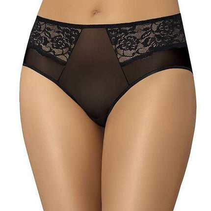 High Waisted Black Mesh Panties 3-Pack – Vida Lace Trim Underwear - Très Elite