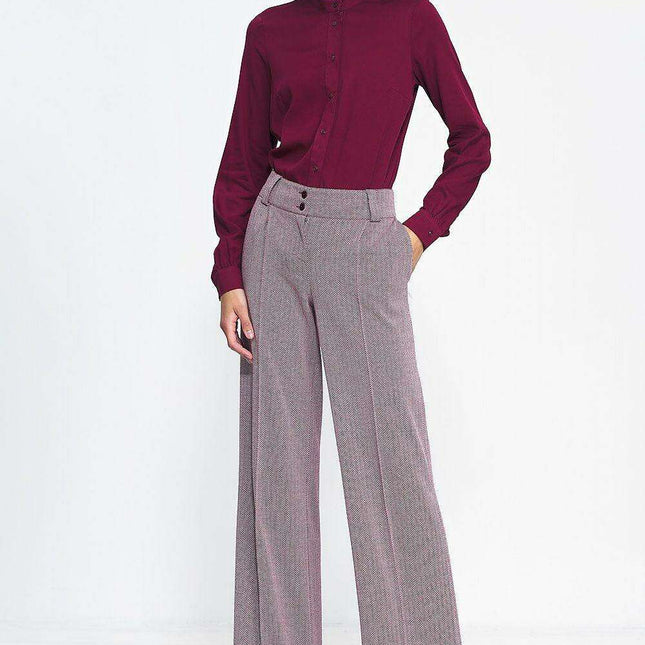 High Waisted Wide Leg Trousers Elegant Office Pants
