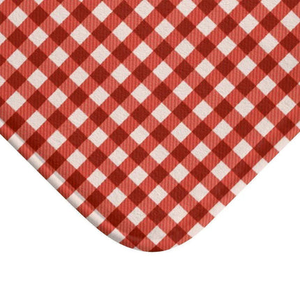 Holiday Plaid Microfiber Bath Mat Set - Cozy Comfort for Winter Bliss