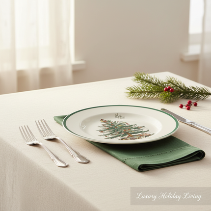 Holiday Spirit Ceramic Dinner Plates - Set of 4 - Très Elite