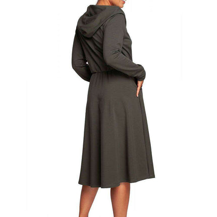 Hooded A-Line Dress - Très Elite
