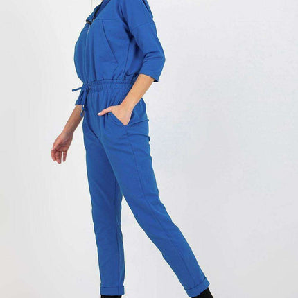 Hooded Zip-Up Jumpsuit with Adjustable Tie Features - Très Elite