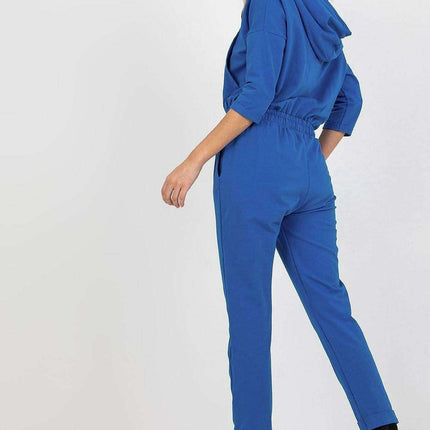 Hooded Zip-Up Jumpsuit with Adjustable Tie Features - Très Elite