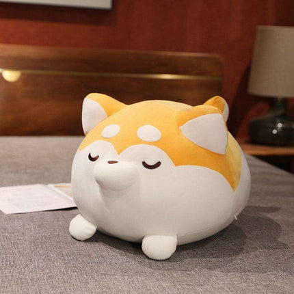 Huggable Plush Pillows: Cute Lazy Husky and Chubby Shiba Inu Designs - Très Elite