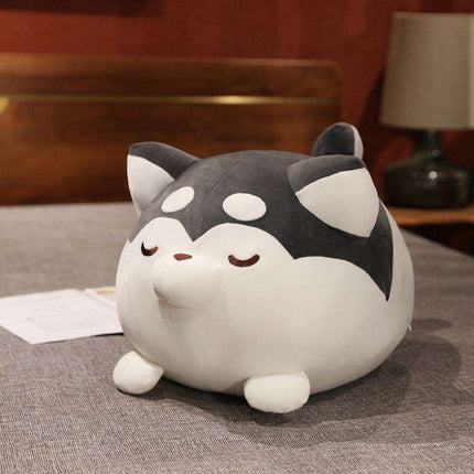 Huggable Plush Pillows: Cute Lazy Husky and Chubby Shiba Inu Designs - Très Elite
