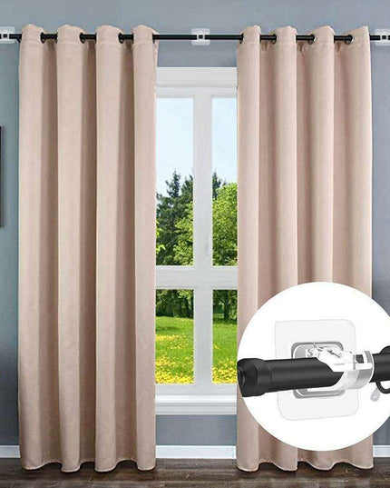 Heavy-Duty Waterproof Curtain Rod Brackets with Easy Peel-and-Stick Installation