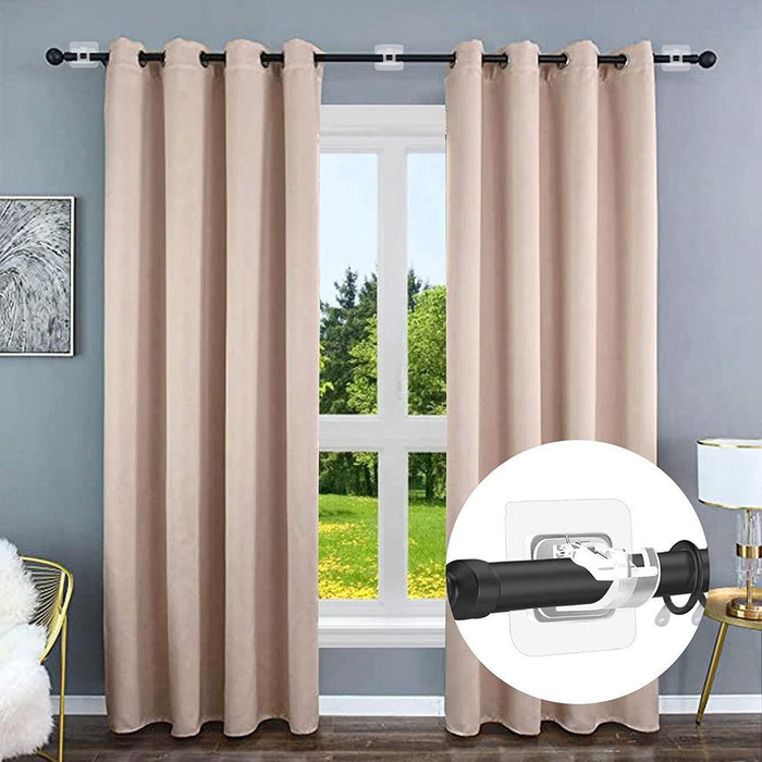 Hassle-Free Self-Adhesive Curtain Rod Brackets - Durable, Waterproof, Tool-Free Installation