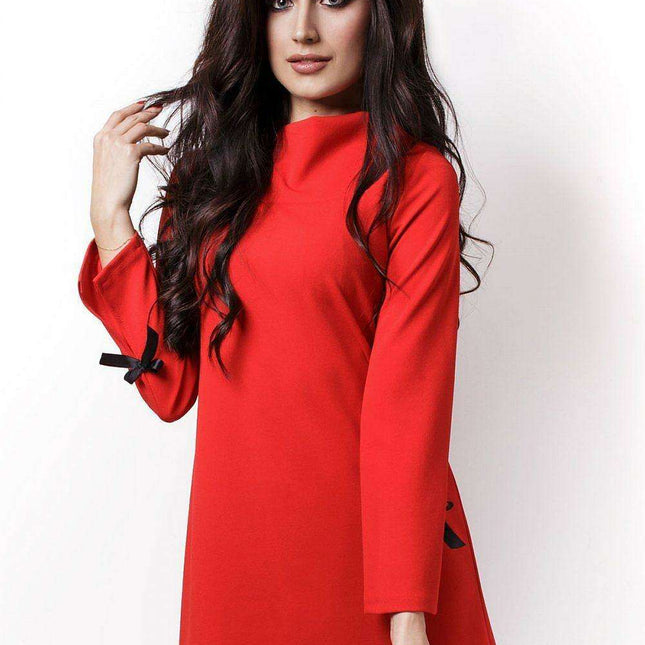 IVON Chic European Evening Dress With Satin Bow Sleeves