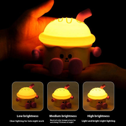 Ice Cream Night Light Usb Charging Three-speed Dimming Bedside Lamp - Très Elite
