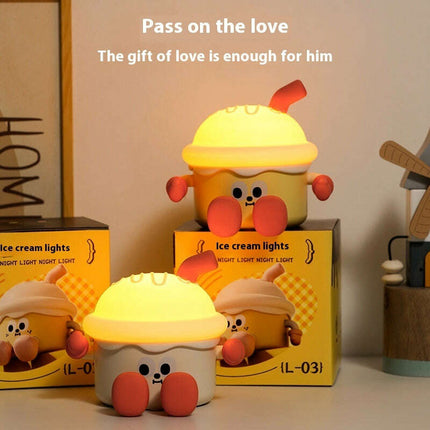 Ice Cream Night Light Usb Charging Three-speed Dimming Bedside Lamp - Très Elite