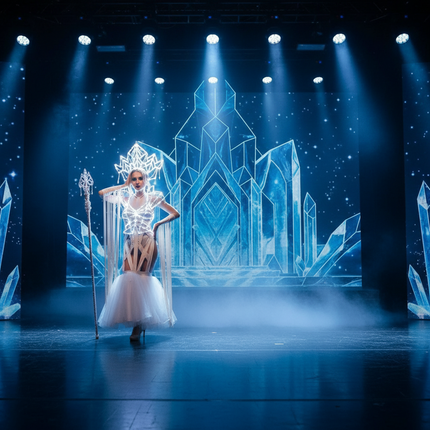 Illuminated Glamour LED Headpiece Ensemble for Women Celebrants and Performers - Très Elite