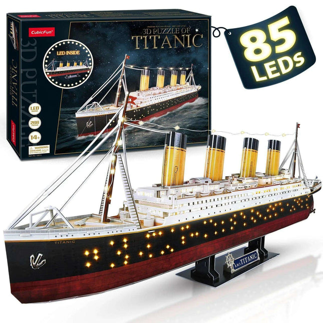 Illuminated Titanic 3D Model Puzzle - A Distinctive Decorative Challenge for Gifting and Home Decor