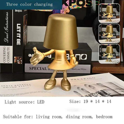 Illuminating Elegance: Golden Charging Desk Lamp with Italian Resin Accent - Très Elite
