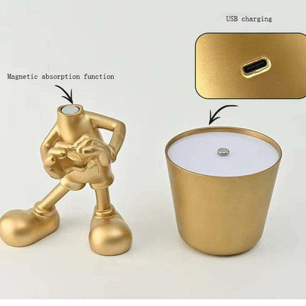 Illuminating Elegance: Golden Charging Desk Lamp with Italian Resin Accent - Très Elite