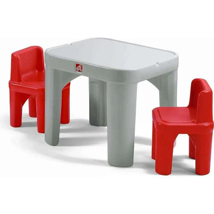 Imaginative Charcoal and Crimson Kids Play Table and Chair Set - Durable Furniture for Creative Adventures..