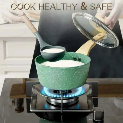 Innerwell Sustainable Nonstick Kitchen Cookware Collection - Essential Set with Frying Pans, Stock Pot & Milk Pot - Très Elite