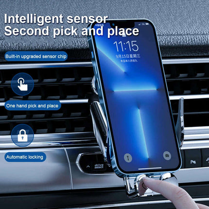 Innovative 15W Wireless Fast Charging Car Phone Mount - Mobile Device Holder for Auto Accessories - Très Elite
