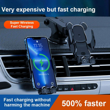 Innovative 15W Wireless Fast Charging Car Phone Mount - Mobile Device Holder for Auto Accessories - Très Elite
