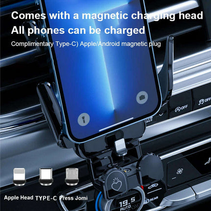 Innovative 15W Wireless Fast Charging Car Phone Mount - Mobile Device Holder for Auto Accessories - Très Elite