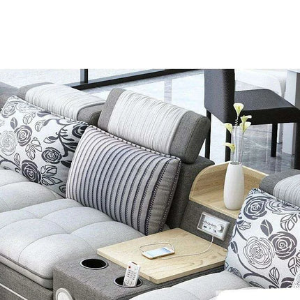 Innovative Bluetooth U-Shaped Convertible Sofa Bed with Integrated Sound System - Customize Your Ideal Hue! - Très Elite