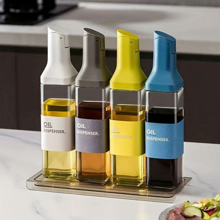 Innovative Gravity-Controlled Glass Oil Dispenser Set with Leak-Proof Design and Automatic Open-Close Feature - Très Elite