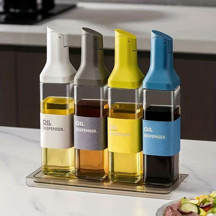 Innovative Gravity-Controlled Glass Oil Dispenser Set with Leak-Proof Design and Automatic Open-Close Feature - Très Elite