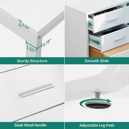 Innovative L-Shaped Office Desk with Smart LED Lighting, Ample Storage, and Built-in Charging Station - Très Elite