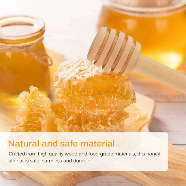 Innovative Wooden Honey Stirrer with Unique Groove Design for Effortless Blending