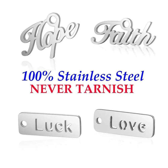 Inspirational 10-Pack Stainless Steel Charms for Creative Jewelry Making