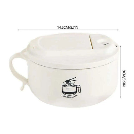 Insulated 1000ml Ramen Bowl with Integrated Phone Holder - Ideal for Soups, Salads, and Travel Dining - Très Elite
