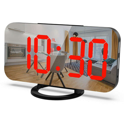 Intelligent LED Alarm Clock with Dual USB Charging and Adaptive Brightness Sensor - Très Elite